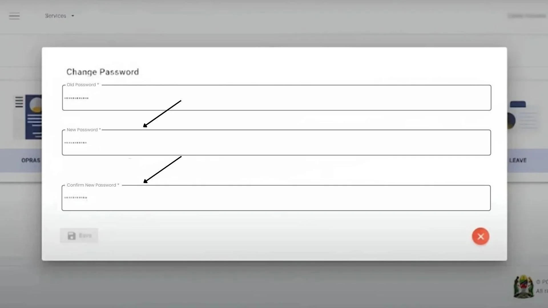 enter your new password
